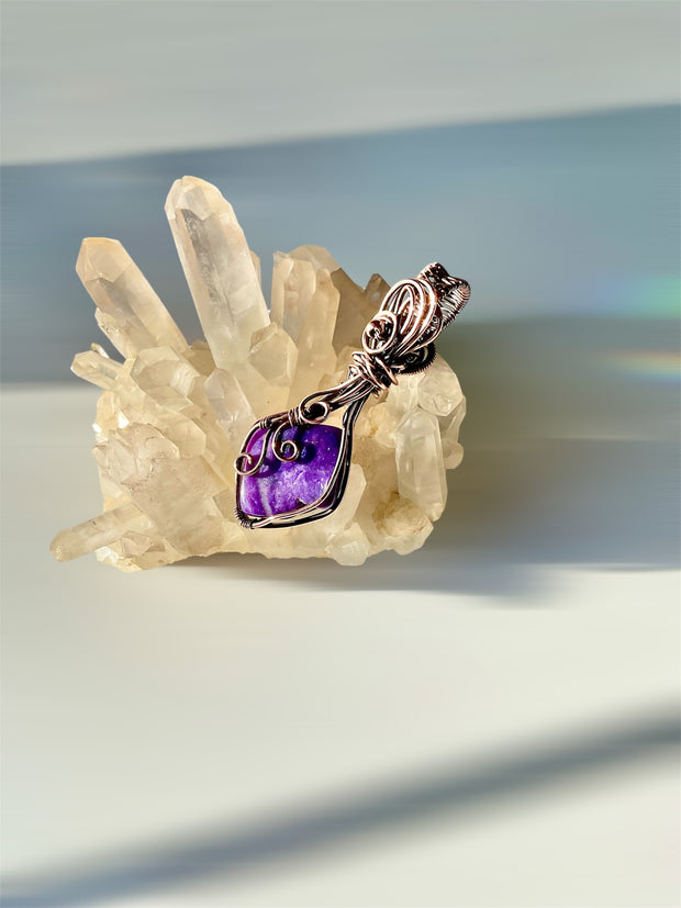 Charoite Wire Wrapped Pendant