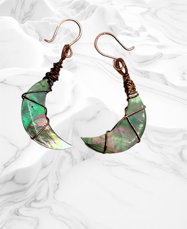 Mother of Pearl Moon Earrings