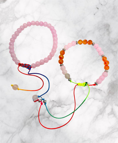 Rose Quartz & Carnelian Bracelets