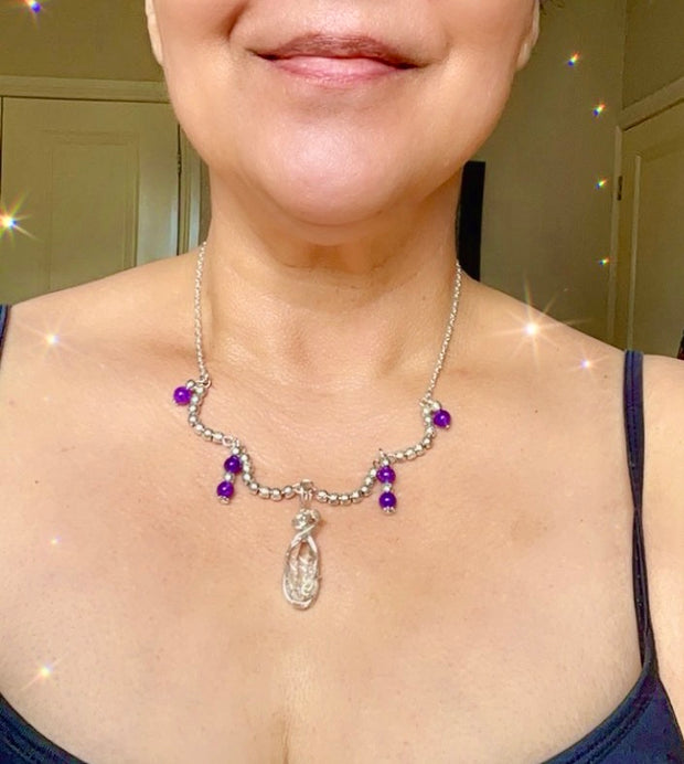 Herkimar Diamond and Amethyst Necklace