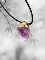 Amethyst Chunky Electroplated Pendants