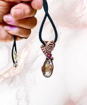 Smokey Herkimer Diamond With Pink Tourmaline