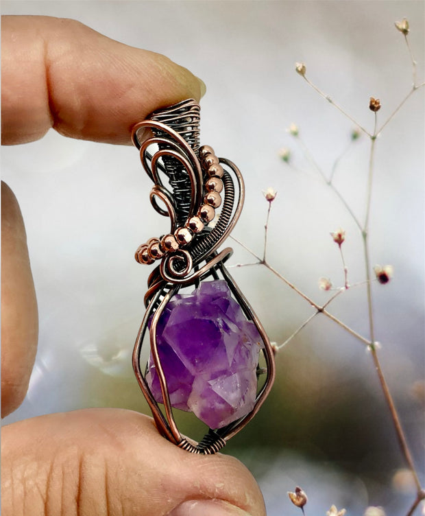 Amethyst Wire Wrapped Pendant