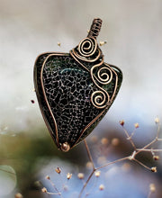 Black Fire Agate Wire Wrapped Pendant