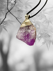 Amethyst Chunky Electroplated Pendants