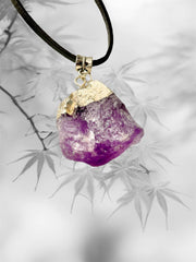 Amethyst Chunky Electroplated Pendants