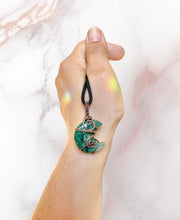 Moss Agate Crescent Moon Pendant