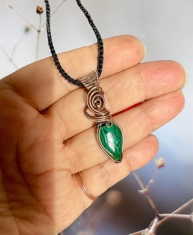 Chrysocolla in Malachite Pendant