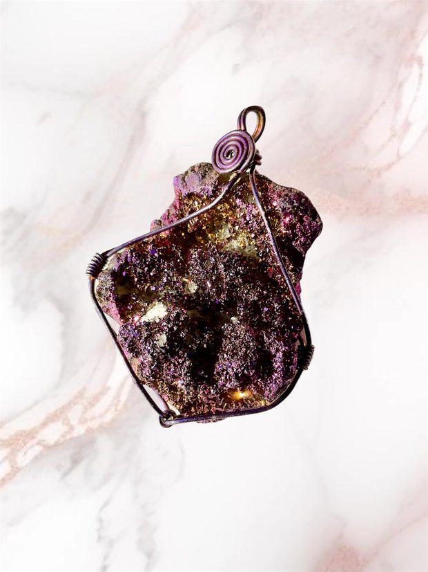 Titanium Aura Druzy Pendant