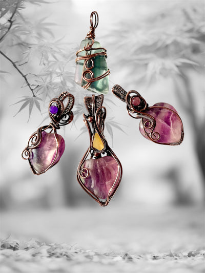 Rainbow Fluorite Pendants