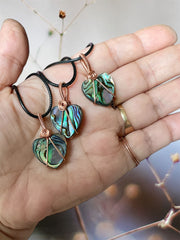 Abalone (Paua) Shell Heart Shaped Pendants