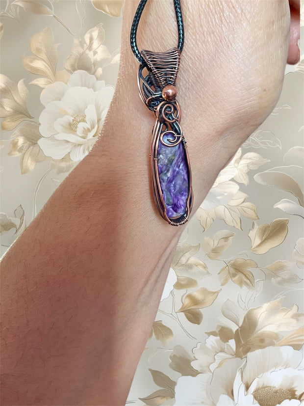 Charoite Wire Wrapped Pendant