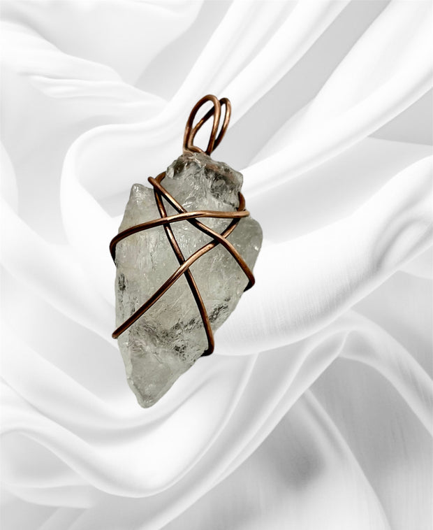 Clear Quartz Arrow Point Wire Wrapped Pendant