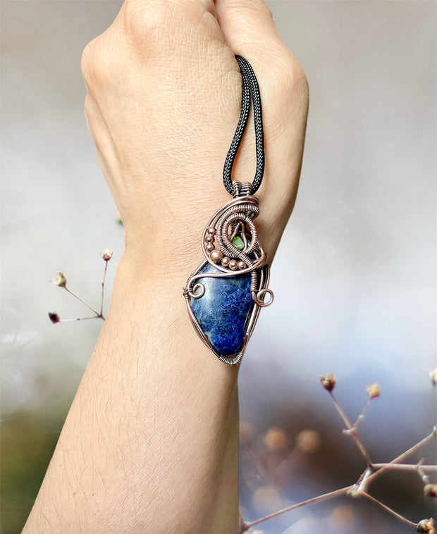 Sodalite With Peridot Accent Pendant