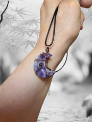 Amethyst Crescent Moon Pendant