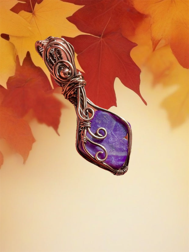 Charoite Wire Wrapped Pendant