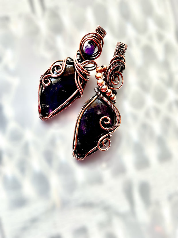 Purpurite Wire Wrapped Pendant