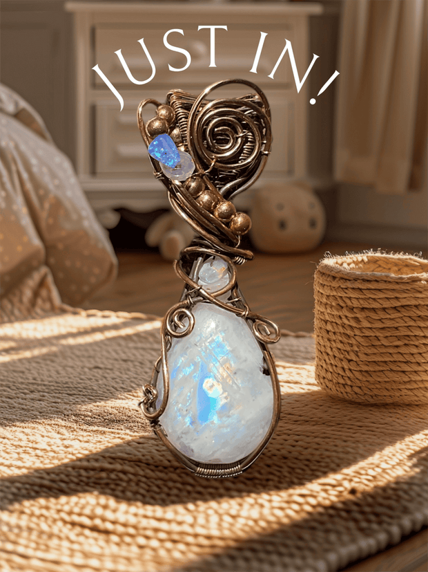 Rainbow Moonstone With Ethiopian Welo Opals