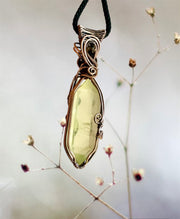 Citrine Double Terminated Wire Wrapped Point with Smokey Quartz