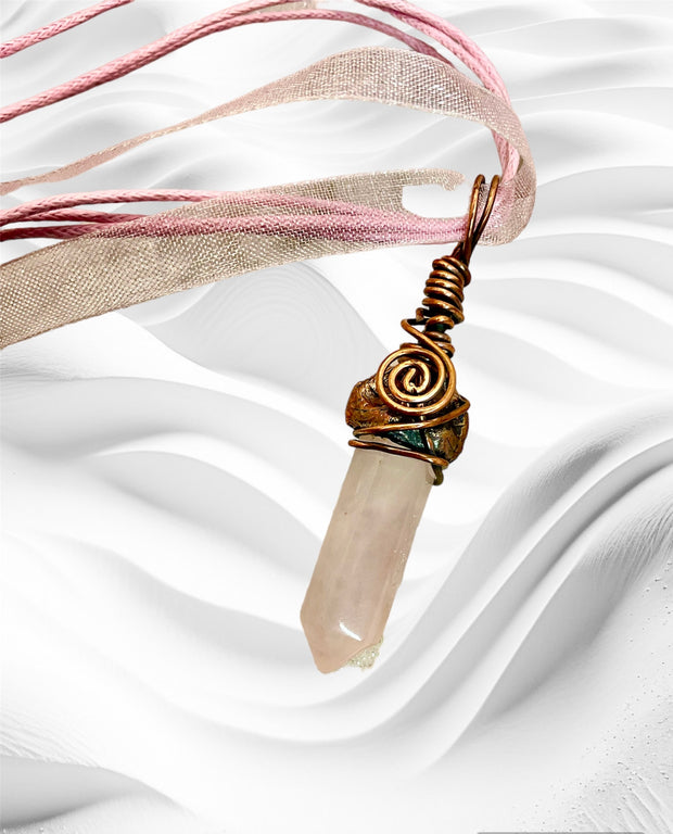 Rose Quartz Wire Wrapped Point