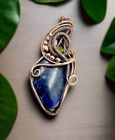 Sodalite With Peridot Accent Pendant