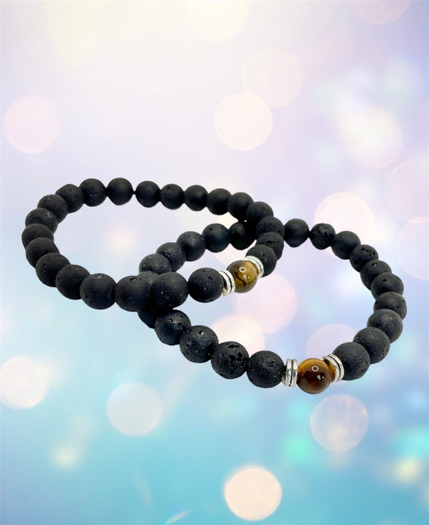 Aromatherapy Bracelets with Tiger Eye Accent