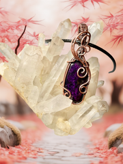 Purpurite Wire Wrapped Pendant