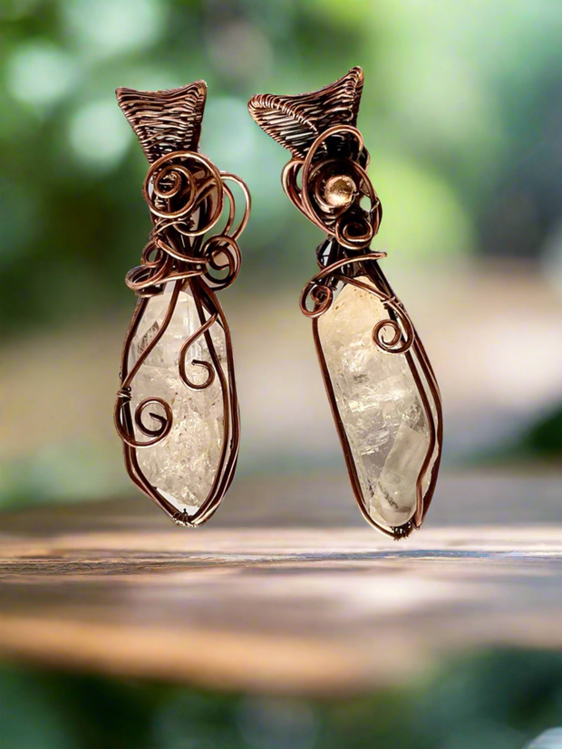 Danburite Wire Wrapped Pendants