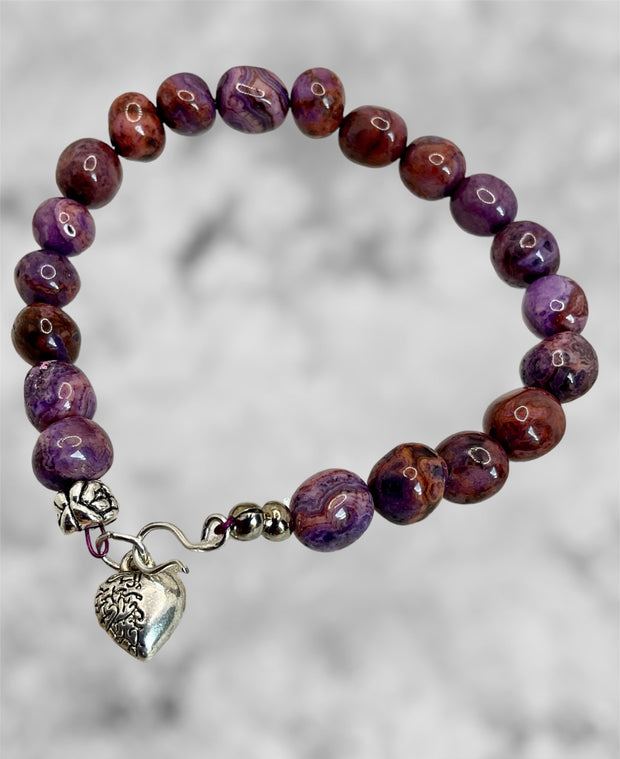 Purple Crazy Lace Agate Handmade Bracelet