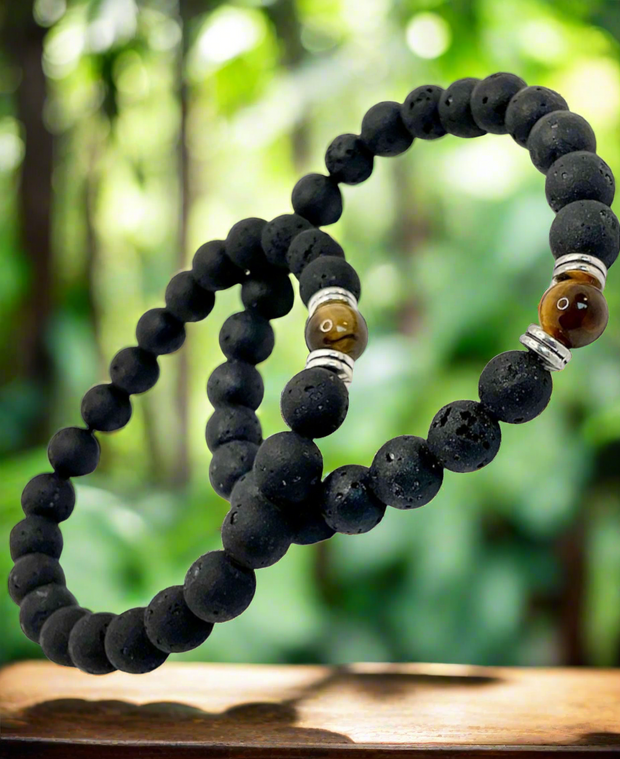 Aromatherapy Bracelets with Tiger Eye Accent