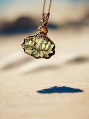 Labradorite & Peach Moonstone Lotus Pendants