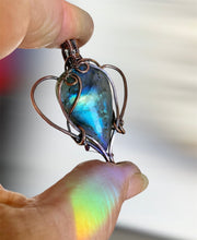 Labradorite Teardrop Shaped Wire Wrapped Pendant