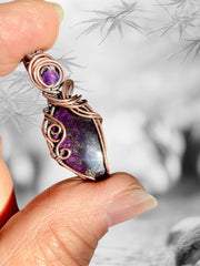 Purpurite Wire Wrapped Pendant