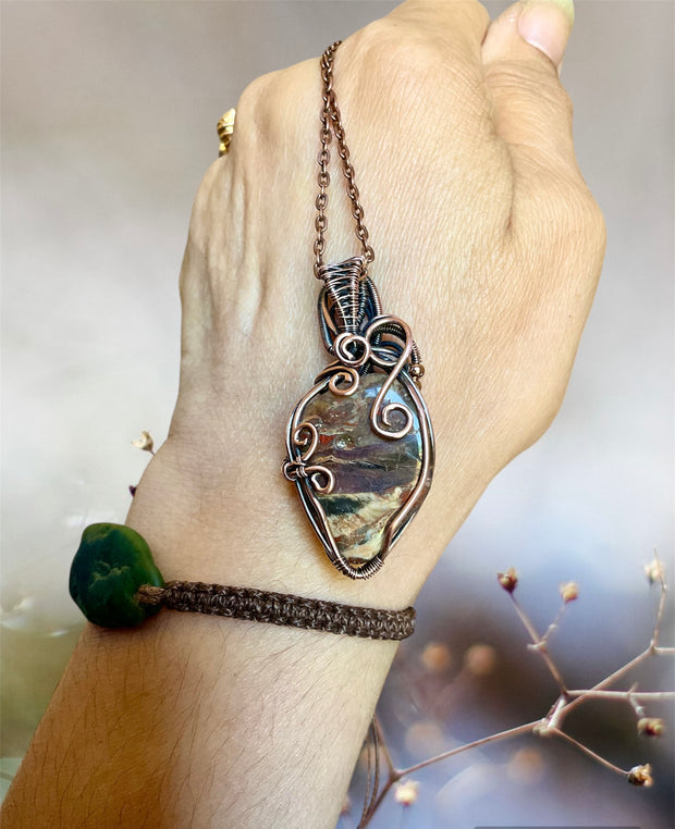 Brecciated Jasper Wire Wrapped Pendant