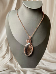 Silver Sheen Obsidian with Labradorite and Smokey Quartz Accent Pendant