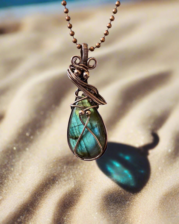 Wire Wrapped Labradorite Pendant