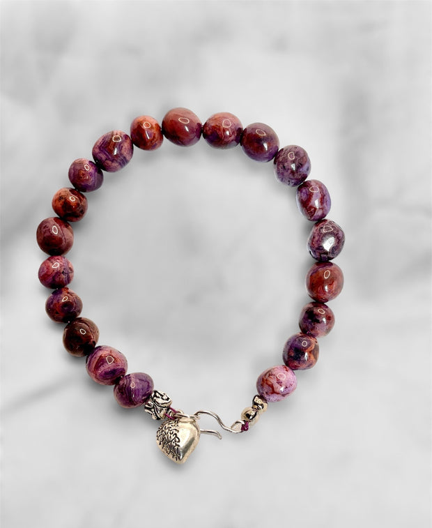 Purple Crazy Lace Agate Handmade Bracelet