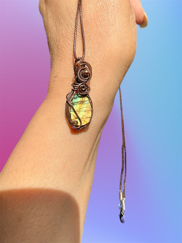 Labradorite Wire Wrapped Pendant