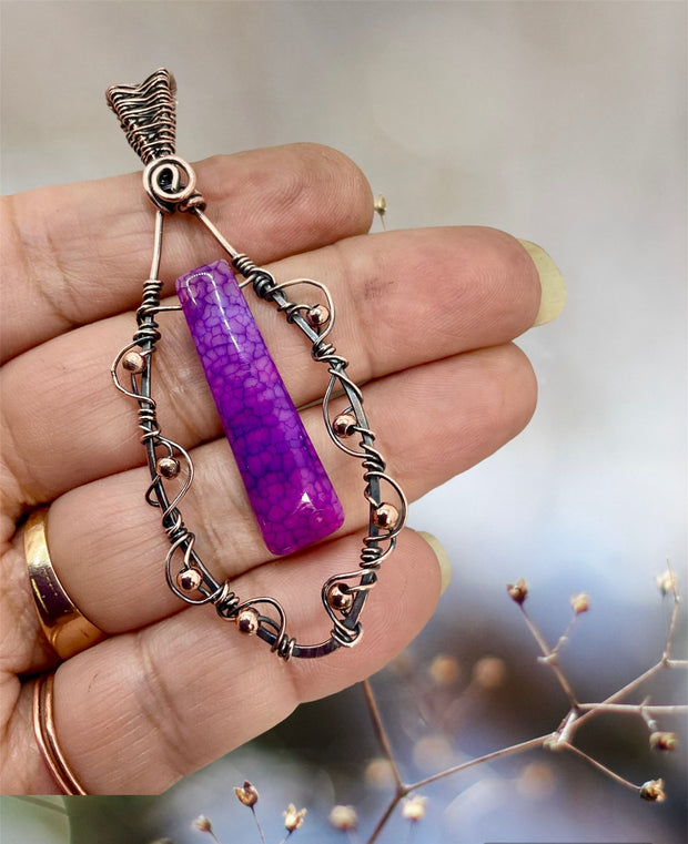 Dragon Vein Agate Wire Wrapped Pendants