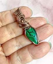 Chrysocolla in Malachite Pendant