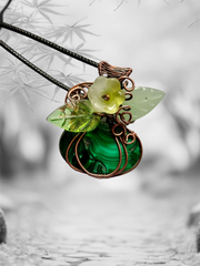 Malachite Pumpkin Pendant