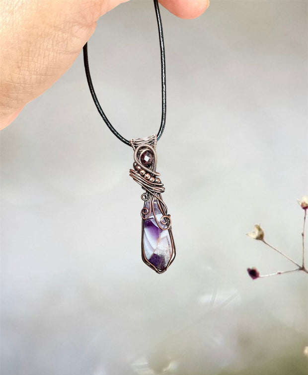 Chevron Amethyst Pendant