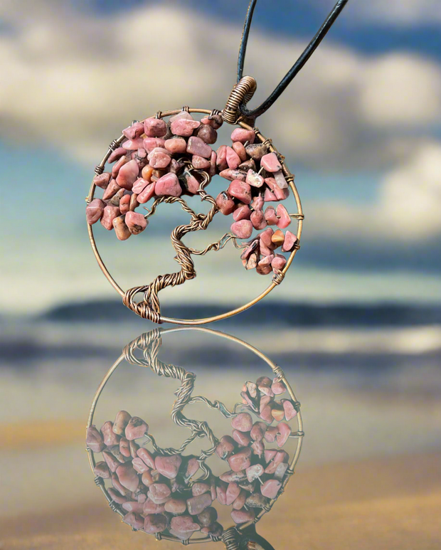 Rhodonite Tree of Life Pendant