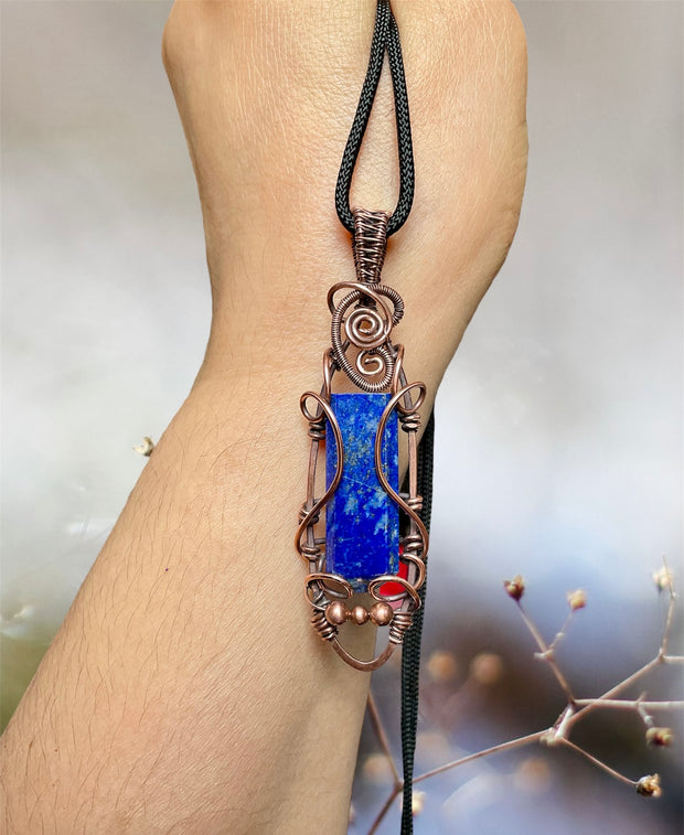 Lapis Lazuli Wire Wrapped Pendant