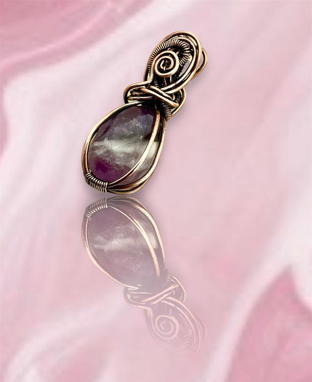 Rose Cut Amethyst Teardrop Pendant