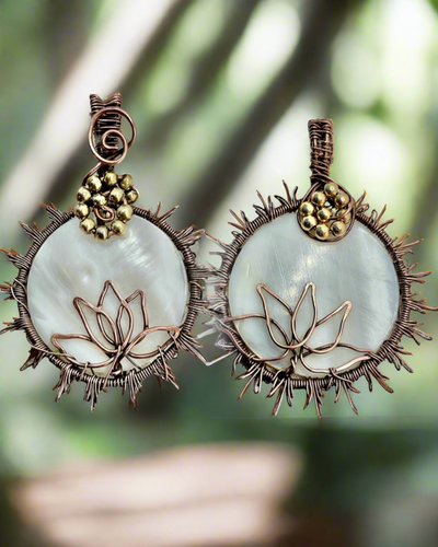 Mother of Pearl Lotus Sun Pendants