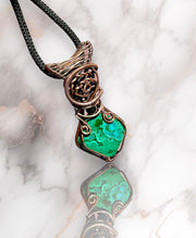 Chrysocolla in Malachite Pendant