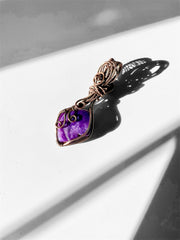 Charoite Wire Wrapped Pendant