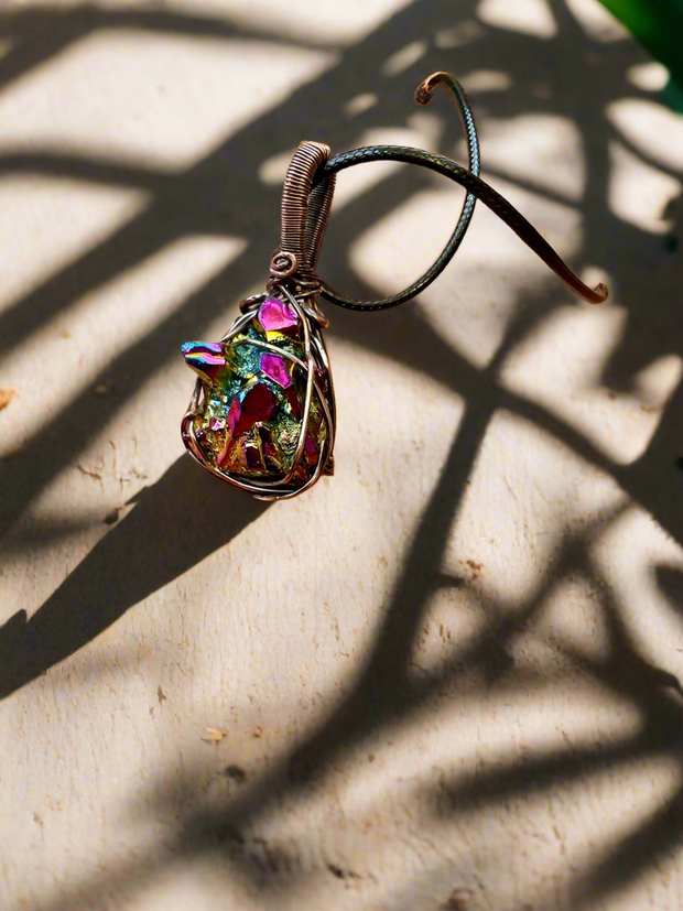 Rainbow Titanium Aura Quartz Pendant