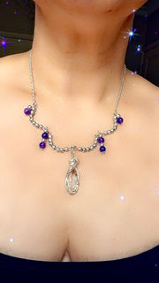 Herkimar Diamond and Amethyst Necklace